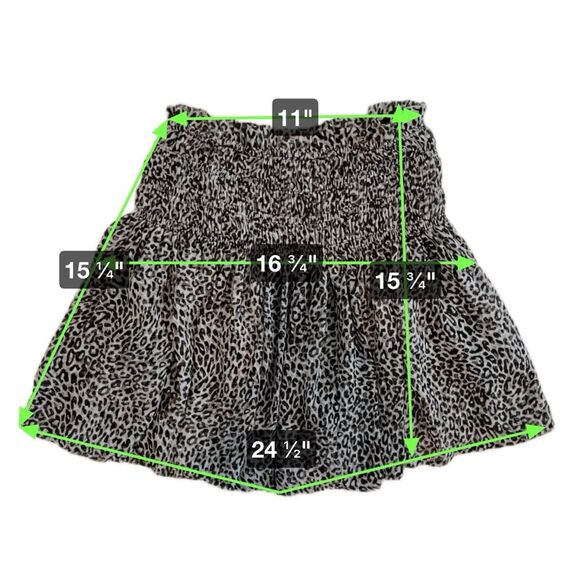 Ee:some Leopard Print Ruffles Mini Skort Skirt Black White Size Small - Picture 3 of 5